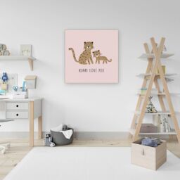 "Warren Reed - Designer Roar Love You Canvas in Pink - Size: W30"" x H30""" - thumbnail 3