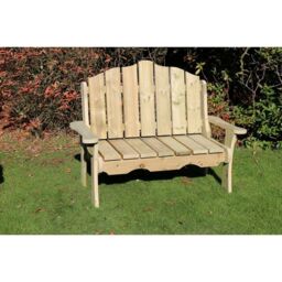Churnet Valley Garden Furniture Ltd Alton Manor Wooden Bench Garden Seat - Partially Assembled in Brown - thumbnail 1