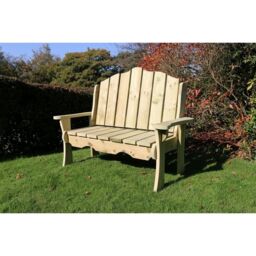 Churnet Valley Garden Furniture Ltd Alton Manor Wooden Bench Garden Seat - Partially Assembled in Brown - thumbnail 3