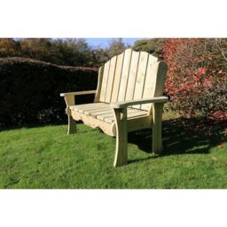 Churnet Valley Garden Furniture Ltd Alton Manor Wooden Bench Garden Seat - Partially Assembled in Brown - thumbnail 4