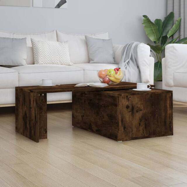 Berkfield Home Modern Coffee Table Smoked Oak 150x50x35 cm Engineered Wood in Brown - Size: 150 x 50 x 35 cm - image 1