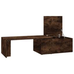 Berkfield Home Modern Coffee Table Smoked Oak 150x50x35 cm Engineered Wood in Brown - Size: 150 x 50 x 35 cm - thumbnail 7