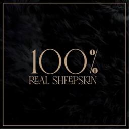 Infinity Leather Natural Sheepskin Real Wool Cushion in Black - Size: 40 cm x 40 cm - thumbnail 4