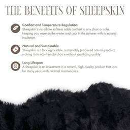 Infinity Leather Natural Sheepskin Real Wool Cushion in Black - Size: 40 cm x 40 cm - thumbnail 6