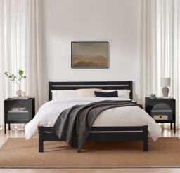 FurnitureboxUK Declan Solid Pine King Size Bed Frame in Dark Grey - thumbnail 2
