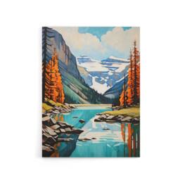 "Artery8 Lake Louise Banff in Autumn Canada Canvas Wall Art Print in Blue - Size: W18"" x H24""" - thumbnail 1