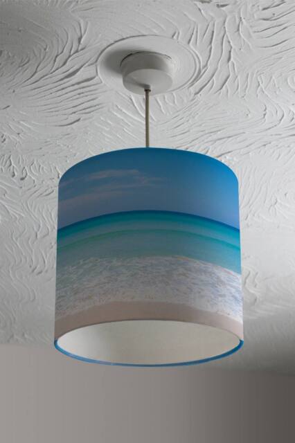 Benjamin Tate Design nature landscape view of beautiful tropical beach & sea in sunny day ceiling lamp shade in Natural