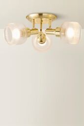 ValueLights Calpe 3 Way Glass Shade Adjustable Spotlight Ceiling Light in Gold - thumbnail 3
