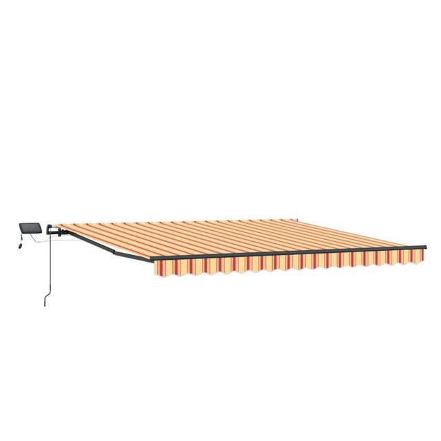 Berkfield Home Manual Retractable Awning with LED Yellow & Orange 450x300 cm - image 1