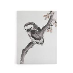 "Artery8 Owl 1841 Album Of Sketches Canvas Wall Art Print Hokusai in Grey - Size: W18"" x H24""" - thumbnail 1