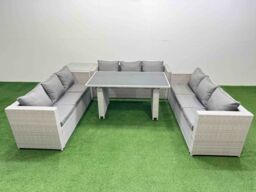Fimous Patio Outdoor Garden Furniture Sets with Side Table Light Grey - thumbnail 1