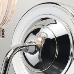 Netlighting Carroll 1 Light Bathroom Wall Light Polished Chrome IP44 G9 in Grey - thumbnail 2