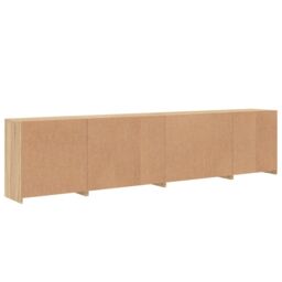 Berkfield Home Sideboard with LED Lights Sonoma Oak 283x37x67 cm in Brown - Size: 283 x 37 x 67 cm - thumbnail 9