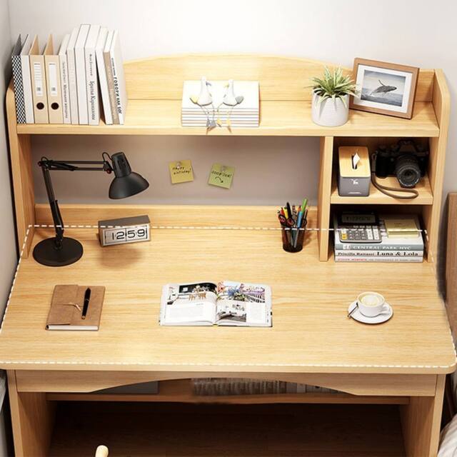 Havendro Computer Desk Study Table Writing Shelves Wooden Laptop in Beige - image 1