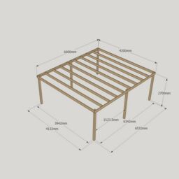 Rutland County Garden Furniture Ltd Garden Pergola 6 Posts - Wood - L420 x W660 x H270 cm - Light Green in Brown - thumbnail 4