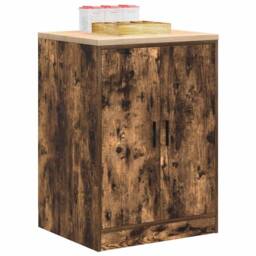 Berkfield Home Durable Garage Storage Cabinet Smoked Oak 60x51x85 cm Solid Wood Pine in Brown - Size: 60 x 51 x 85 cm - thumbnail 4