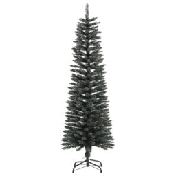 Berkfield Home Artificial Slim Christmas Tree with Stand Green 150 cm PVC - thumbnail 2