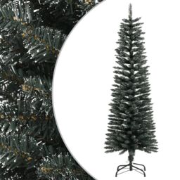 Berkfield Home Artificial Slim Christmas Tree with Stand Green 150 cm PVC - thumbnail 1