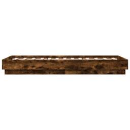 Berkfield Home Durable Bed Frame Frame with LED Lights Smoked Oak 75x190 cm Smal in Brown - Size: Small Single - thumbnail 7