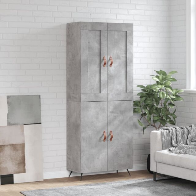 Berkfield Home Highboard Concrete Grey 69.5x34x180 cm Engineered Wood - image 1