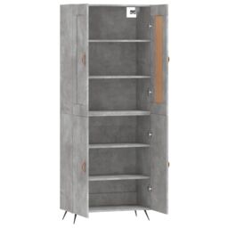 Berkfield Home Highboard Concrete Grey 69.5x34x180 cm Engineered Wood - thumbnail 4
