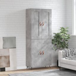 Berkfield Home Highboard Concrete Grey 69.5x34x180 cm Engineered Wood - thumbnail 1