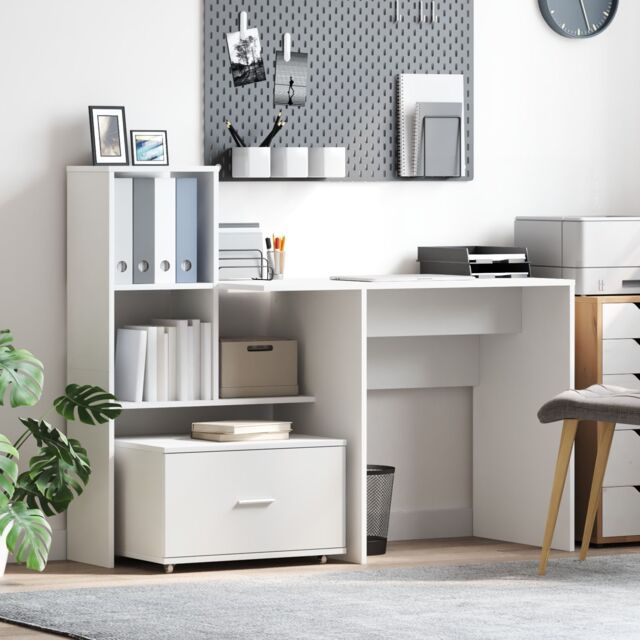Berkfield Home with Drawer with Shelf with Storage White 131.5 x 50 x 106.5 cm Engineered wood - image 1