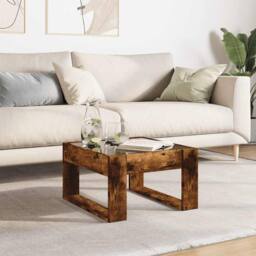Berkfield Home Decorative Coffee Table with Infinity LED Smoked Oak 50x53x30 cm in Brown - Size: 50 x 53 x 30 cm - thumbnail 4