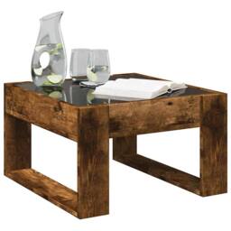 Berkfield Home Decorative Coffee Table with Infinity LED Smoked Oak 50x53x30 cm in Brown - Size: 50 x 53 x 30 cm - thumbnail 5