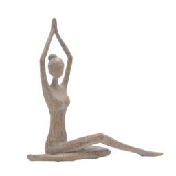 Yoga Abstract Brown Seated Tree Pose Yoga Figurine