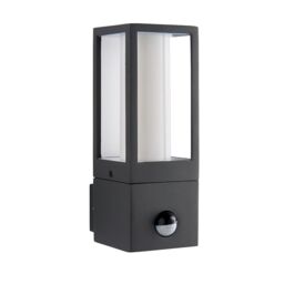 Netlighting Lantern Outdoor Wall Lamp Motion Sensor Textured Grey Paint IP44 - thumbnail 2