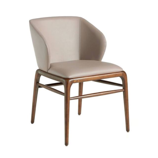 Angel Cerda Dark Mink Leatherette Dining Chair Walnut-Coloured in Beige - image 1
