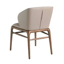 Angel Cerda Dark Mink Leatherette Dining Chair Walnut-Coloured in Beige - thumbnail 6