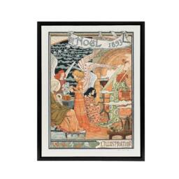"Artery8 Illustration Newspaper 1893 Christmas Grasset Framed Canvas Wall Art - Size: W12"" x H16""" - thumbnail 1