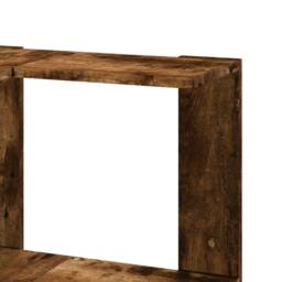 Berkfield Home Corner Bookcase 3-Tier Smoked Oak 50x50x102 cm Engineered Wood in Brown - Size: 50 x 50 x 102 cm - thumbnail 7