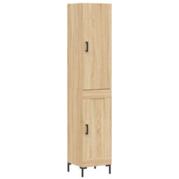 Berkfield Home Highboard Sonoma Oak 34.5x34x180 cm Engineered Wood in Brown - thumbnail 2