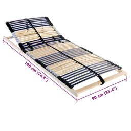 Berkfield Home Slatted Bed Base Manual Brown 90 x 190 cm Wood & Plastic - thumbnail 6