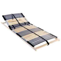 Berkfield Home Slatted Bed Base Manual Brown 90 x 190 cm Wood & Plastic - thumbnail 2