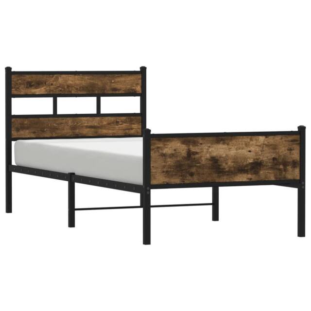 Berkfield Home Bed Frame without Mattress Smoked Oak 80x200 cm Engineered Wood in Brown - image 1