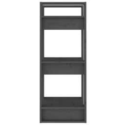 Berkfield Home Book Cabinet/Room Divider Grey 41x35x91 cm Solid Wood Pine - Size: 41 x 35 x 91 cm - thumbnail 4