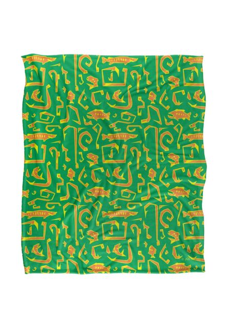 JQ Licensing Jl-Jp Fishing Hooks 2 Silky Touch Super Soft Throw Blanket 152 X 127 cm in White - image 1