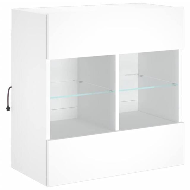 Berkfield Home TV Wall Cabinet with LED Lights White 58.5x30x60.5 cm - image 1