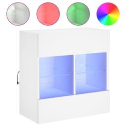Berkfield Home TV Wall Cabinet with LED Lights White 58.5x30x60.5 cm - thumbnail 3