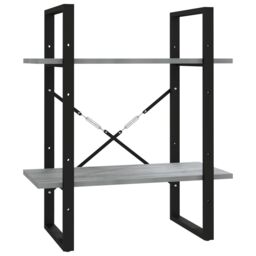 Berkfield Home 2-Tier Book Cabinet Grey Sonoma 60x30x70 cm Engineered Wood - Size: 60 x 30 x 70 cm - thumbnail 2