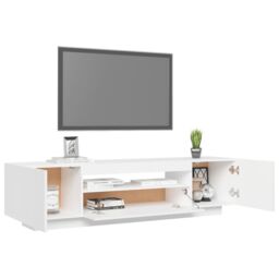 Berkfield Home TV Cabinet with LED Lights White 160x35x40 cm - Size: 160 x 35 x 40 cm - thumbnail 6