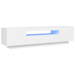 Berkfield Home TV Cabinet with LED Lights White 160x35x40 cm - Size: 160 x 35 x 40 cm - thumbnail 2