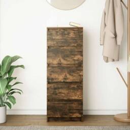 Berkfield Home Sideboard with Drawers Smoked Oak 37.5x35x99 cm Engineered Wood in Brown - thumbnail 1