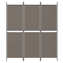 Berkfield Home 3-Panel Room Divider Anthracite 150x200 cm Fabric in Black - thumbnail 3