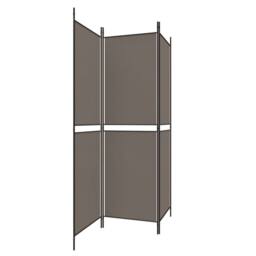 Berkfield Home 3-Panel Room Divider Anthracite 150x200 cm Fabric in Black - thumbnail 4