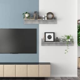 Berkfield Home Wall Shelf 2 pcs Concrete Grey 80x11.5x18 cm Engineered Wood - thumbnail 7